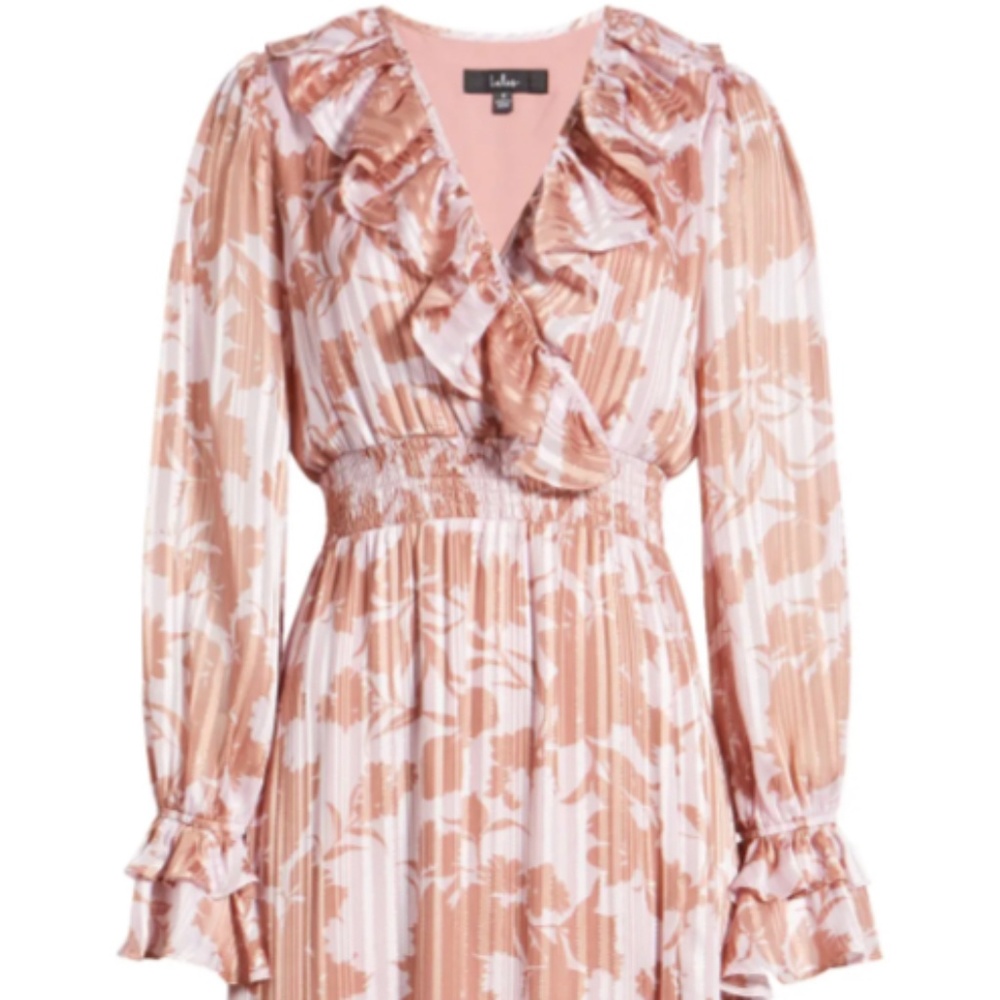 Lulus Exquisite Attention Floral Long Sleeve Maxi Dress